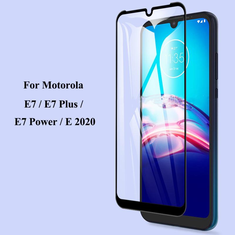 For Motorola E7 Plus E7 Power New 9D Black Edge Tempered Glass Screen Protector For Moto E 2020 2.5D Full Cover Protective Film