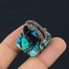 Copper Turquoise Handmade Copper Wire Wrap Jewelry Ring Size 6.5 H6k07