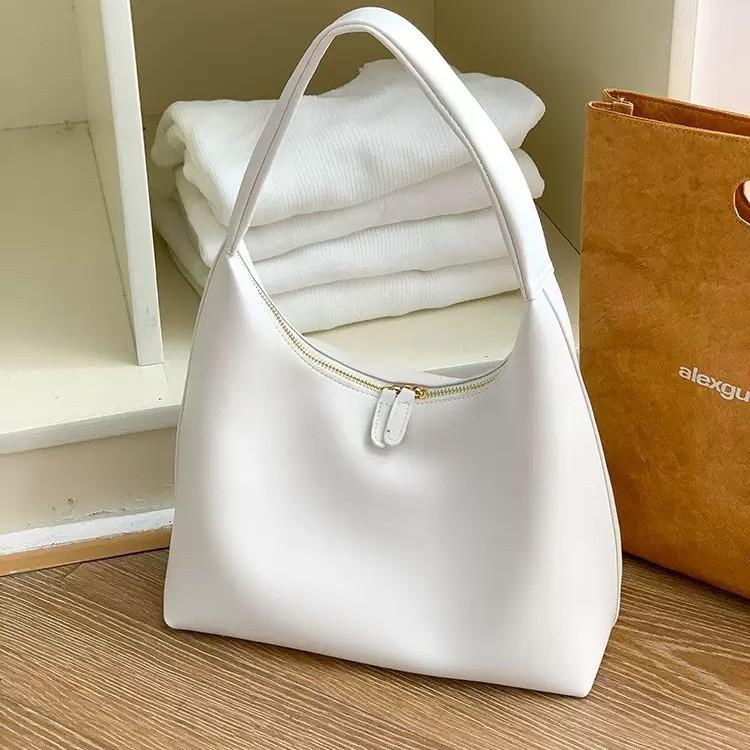 Soft Leather Simple Shoulder Bag Women's Fashion Versatile Niche Underarm Bag High-end Large-capacity Bag