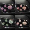 Stylish Daisy Flower Rhinestone Car Air Vent Perfume Clip Interior Decoration White/pink/purple/green