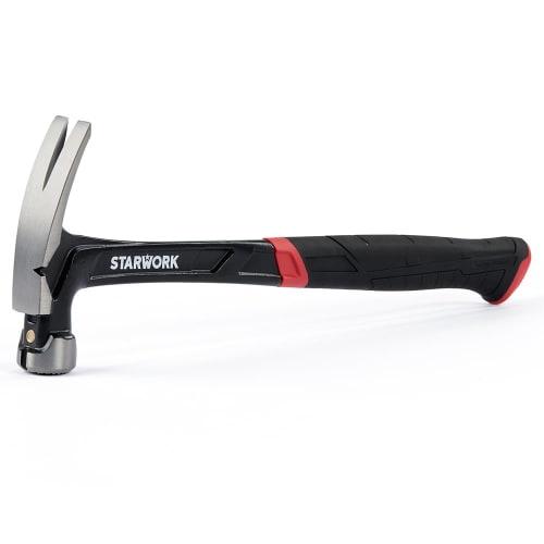 STARWORK TRUE MECHANIC? 22oz One-Piece Nail Puller, Rip Claw Hammer, Ergonomic Handle, Professional Woodworking Hammer