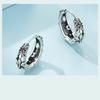 Fashion Creative Rhodium Plated Black Zircon Earrings Vintage Non Tarnish Womens 925 Copper Earring