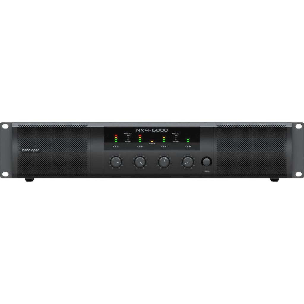 Behringer Power Amplifier Up to 4 x 1600W Class D Design SmartSense Speaker Impedance Correction with Crossover NX4-6000