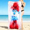 1Pc Colorful Smurf Watercolor Art Beach Towel, Quick Dry, Multi-Use for Beach Pool Gym Yoga Home Travel, Christmas, Halloween, Xmas Gift S929322