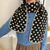 Korean Style Double-Sided Scarf Keep Warm Knitted Scarfves Vintage Polka Dot Scarf  Winter