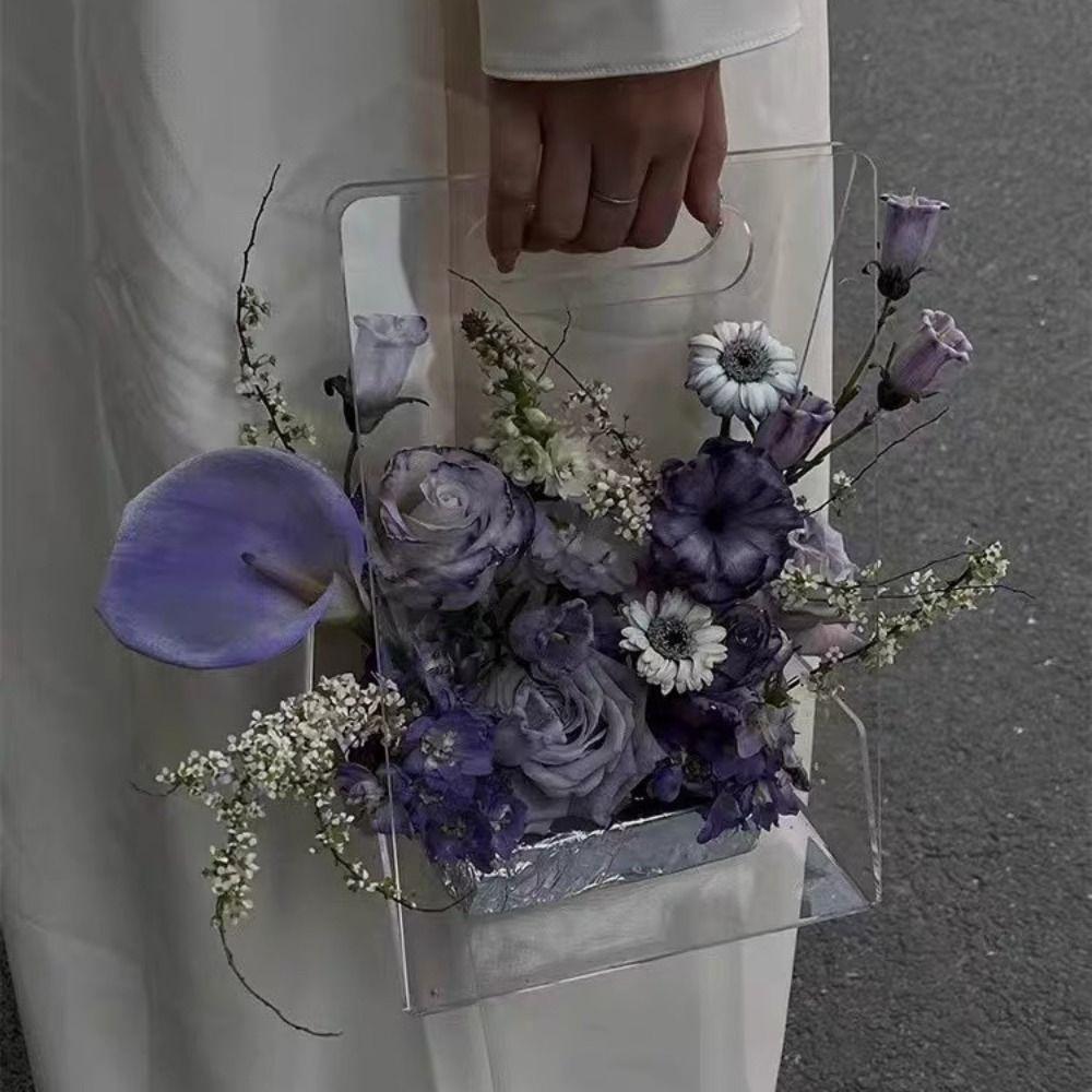 Сумка-букет, упаковочный пакет, многоразовый пакет для цветов, креативная акриловая коробка для цветов, День святого Валентина