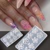 Pink Floral Shape Silicone Nail Mold Transparent 3D Nail Mold New Flower Nail Mold  Nail Carving