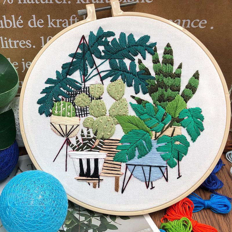 1 шт. Набор для рукоделия из ткани с вышивкой в цветочном европейском стиле и инструментами