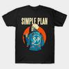 Мужская черная футболка с принтом Simple Plan Скелет Печать на бумаге для трансфера без вырезания Хлопковая футболка