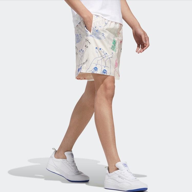 adidas Спортивные шорты со средней посадкой Originals с принтом трилистника Мужские шорты Off-White FM1395