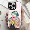 Чехол для мобильного телефона U-Urusei Yatsura L-Lum Для iPhone17,16,15,14,13,12,11 Plus,Pro Max Черный Посеребренная Конфетная Крышка