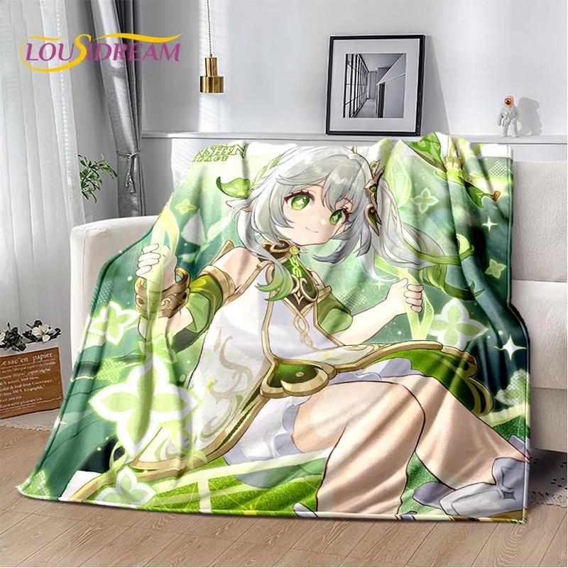 Новый Персонаж Genshin Impact Одиночная Мультяшная Игра Мягкое Одеяло, Мягкое Пледовое Одеяло для Дома Спальни Кровати Дивана Пикника Подарок Ребенку