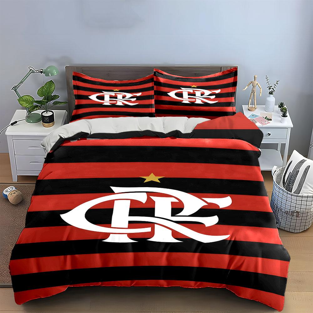 Red-black stripes, "CRF" emblem. Bedding sets Duvet cover sets Duvet covers Pillowcases(1 * Duvet Cover 2 * Pillowcases without duvet insert)