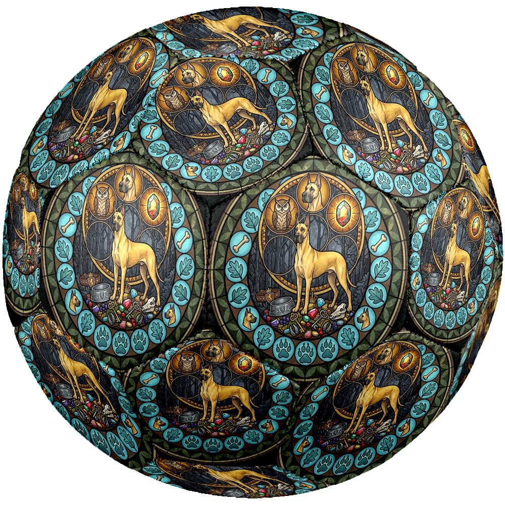 Great Dane Glass Round Football Size 5 Adult Ball Suitable for Training Matches and Outdoor Team.