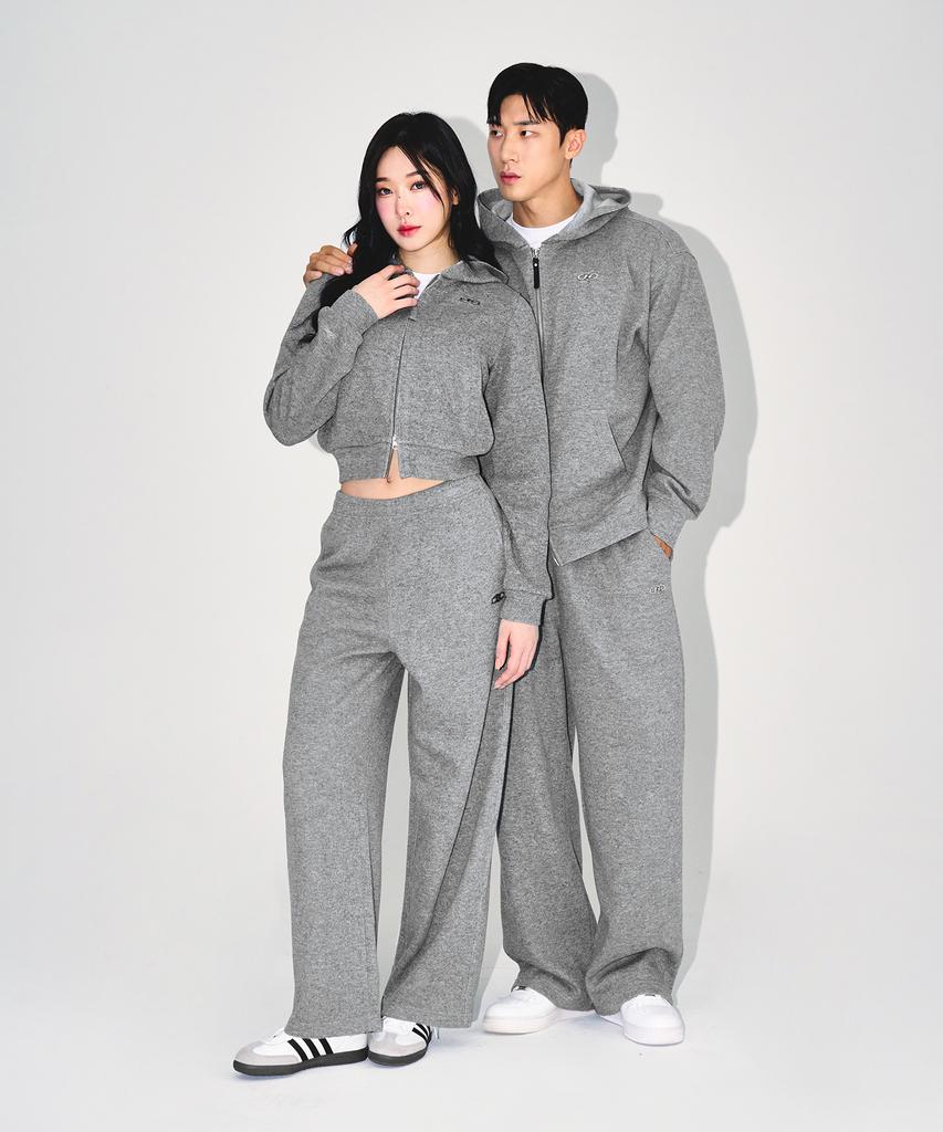 Свитшот на молнии с капюшоном Born To Win Knit Like [Меланжевый серый]