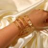 18K Gold Stainless Steel Hollow Chain Cross Buckle Bracelet - Women's Handmade Fashion Jewelry