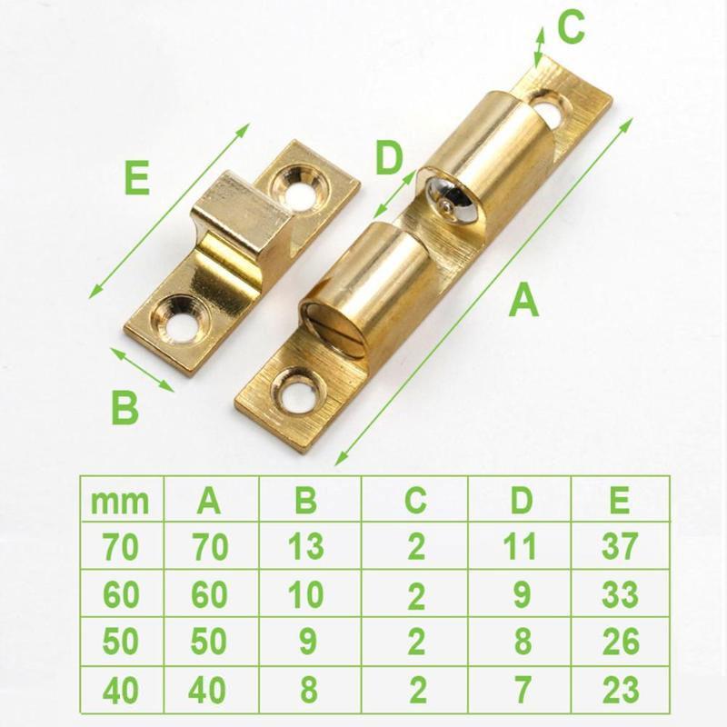 1 Set Door Lock Spring Ball Locker Door Touch Latch Cabinets Interlock Switch Chassis Cabinet Adjustable Brass Door Buckle