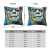 Colorful Frankenstein Monster Square Pillowcase Polyester Linen Velvet Pattern Zip Decorative Sofa Cushion Cover 45X45