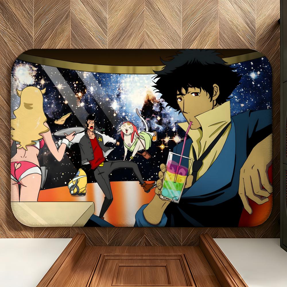 anime C-Cowboy B-Bebop Floor Mat Soft Flannel Entrance Door Mat Non Slip Absorbent Bathroom Bedroom Floor Rug
