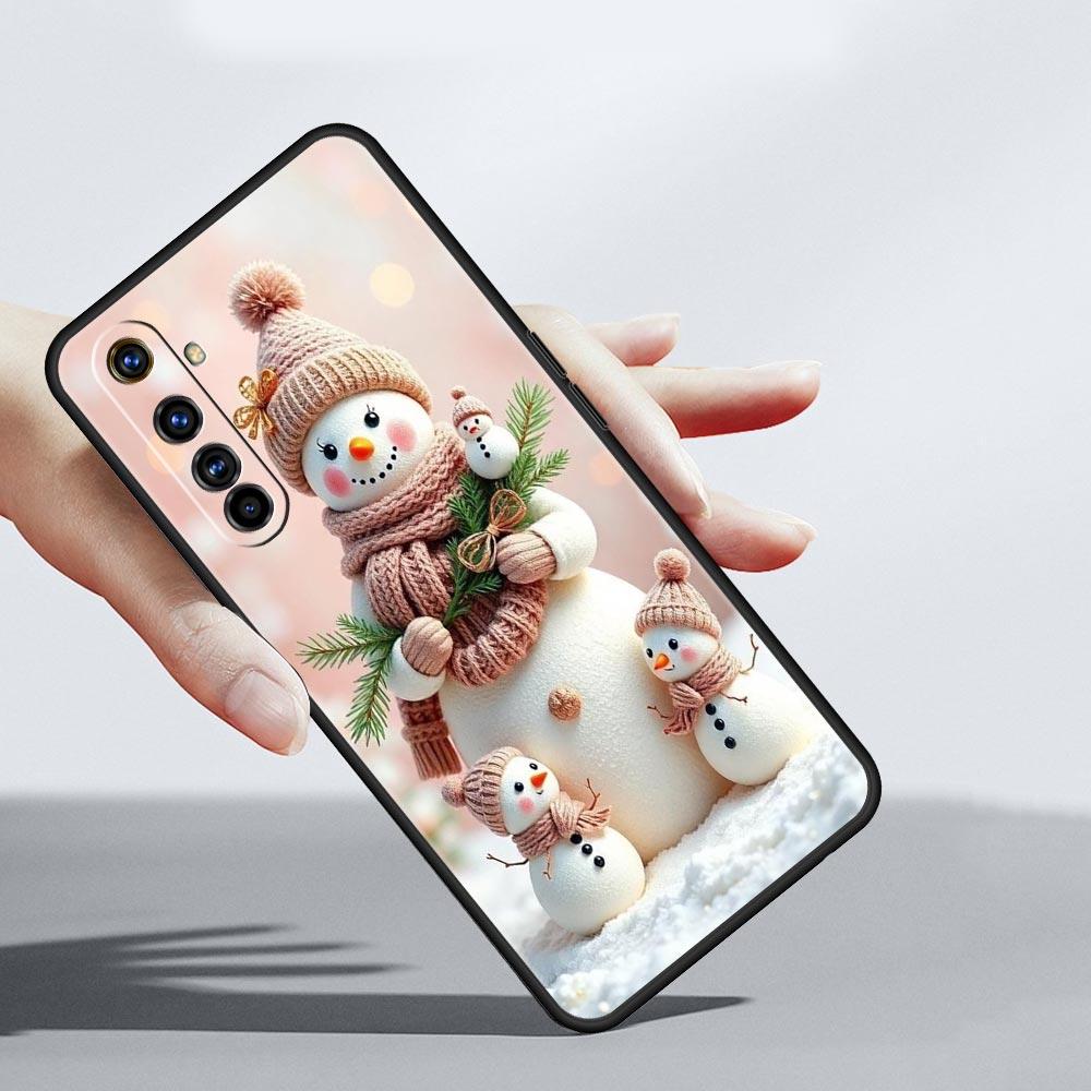 Рождественский снеговик Мягкий ТПУ Для Realme 13 12 11 10 9 Pro Plus GT3 GT2 C21 C25 C35 C53 C55 C67 Pro 5G Чехол для телефона Обложка Fundas Сумки