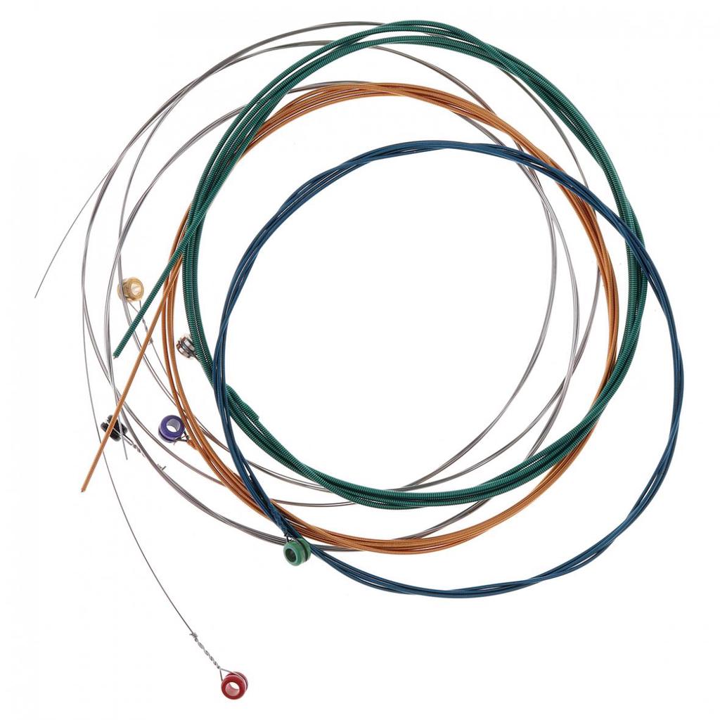 6 шт./компл. гитарные струны, многоцветная проволока из никелевого сплава с отличным ярким тоном