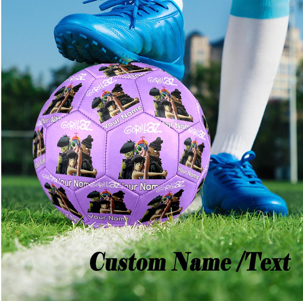 Custom Text Size 5 Soccer Ball, Standard Match Football For OutdoorGorillaz