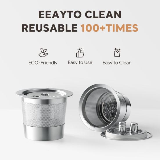 Stainless Steel Reusable K Cups Coffee Pods for Keurig 1.0 Universal Refillable K-Cup Coffee Filters with Brush Spoon Spoon BPA-Free Preserve