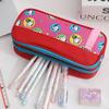 Portable Pen Bag Double Layer Pencil Pouch Cartoon Pencil Case  for Student