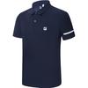 Simple Sports Solid Color Letter Polo Shirt Men Tops Royal-Blue A11M331108FNV
