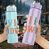 1PC Wild Midwest Color Text Print 750ml Color Plastic Sports Water Bottle Leakproof Flip Straw Lid Suitable for Sports Office Home Use