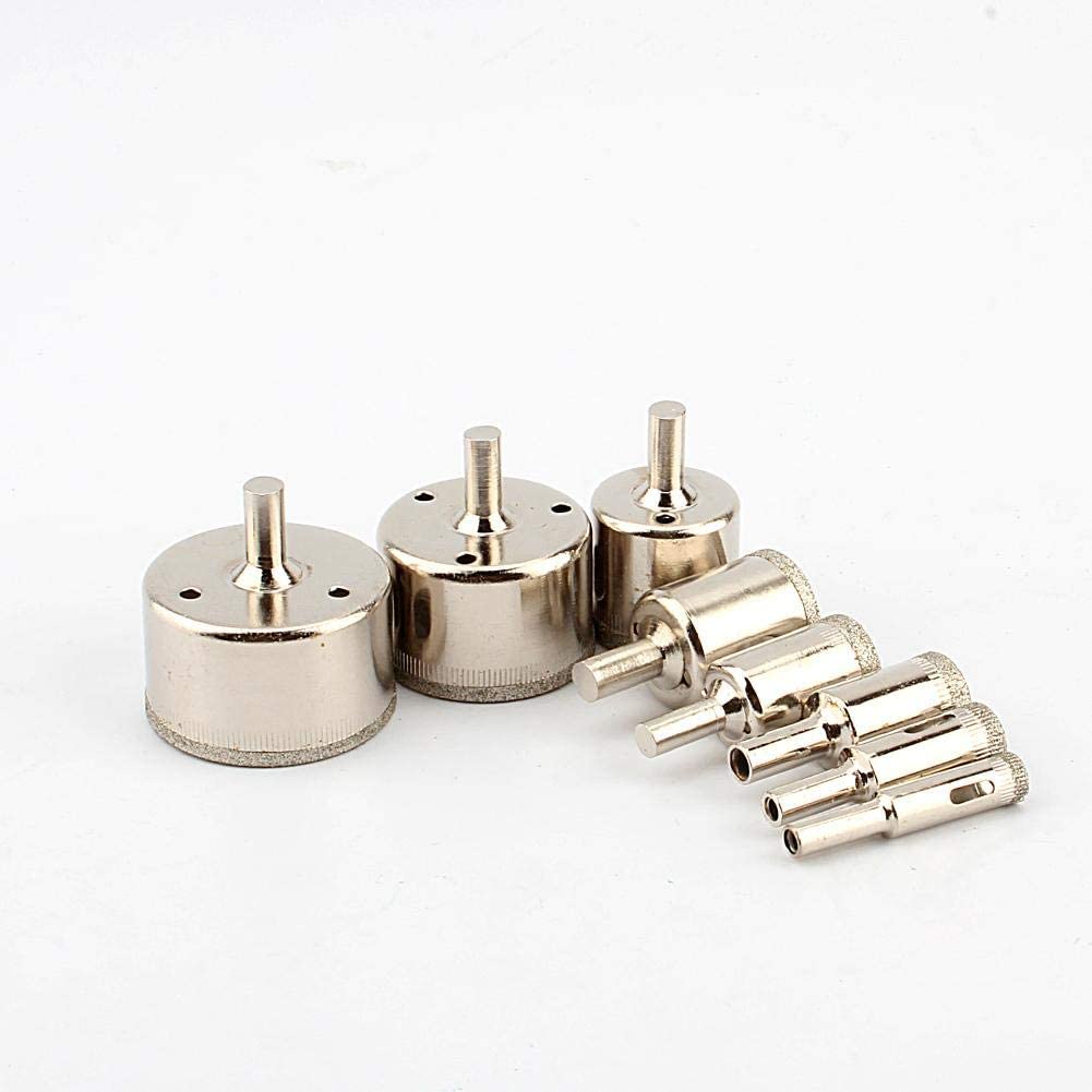 8pcs 10mm 50mm Diamond Coated Marble Ceramic Tile Hole Saw Drill Bits Set Tool