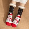 Snowman Christmas Floor Socks Velvet Winter Slipper Socks Kawaii Thick Thermal Socks Indoor