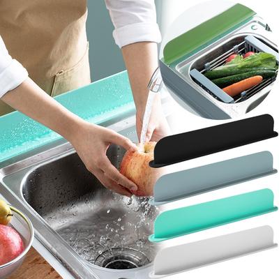 Силиконовая кухонная водоудерживающая пластина для мытья посуды, защита от брызг, бытовая перегородка для раковины, удерживающая воду