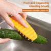 Carrot-Shaped Cleaning Brush for Vegetables Fruits Flexible Bristles Non-scratch Scrubbing Brush for Stain Removal Multi-Section Joint Design
