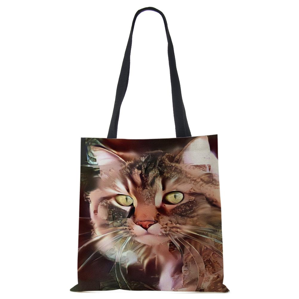 Холщовая сумка-тоут с принтом леопардовой совы, многоразовая повседневная сумка-шоппер, 2022, женские дорожные школьные складные пляжные сумки