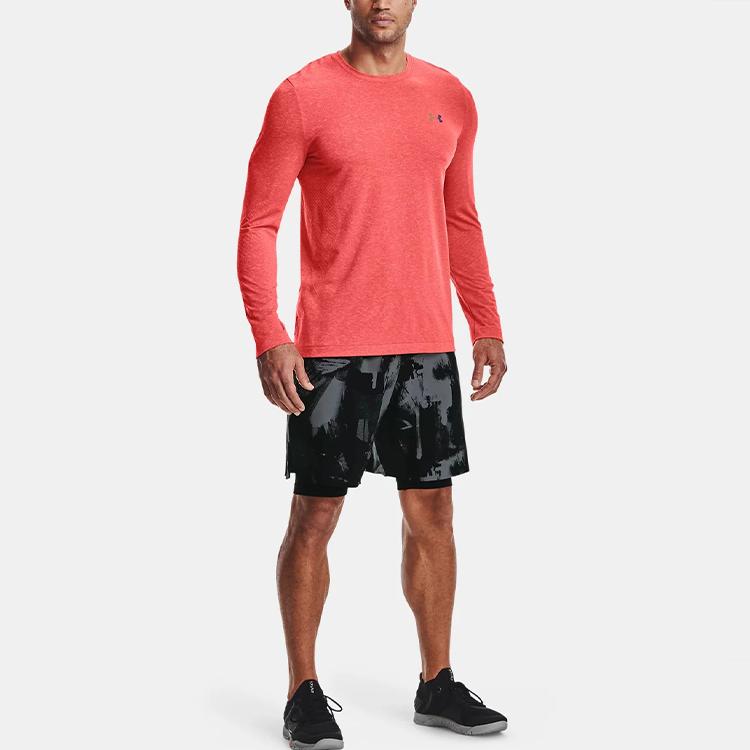 Under Armour Rush Logo Print Tight Casual Shorts Men Shorts Black 1361138-001