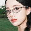 Pure Desire Oval Glasses Frame, Pearl Inlaid With Diamonds, Small Face Frame, Flat Glasses, Advanced Sense Plain Glasses Frame