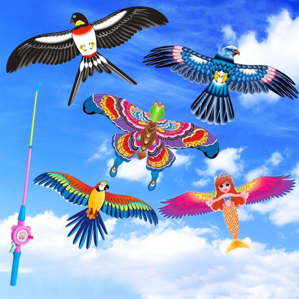 New DIY Toy Cartoon 35cm Large Eagle Kites Flying Bird Kites Plastic Eagle Kite