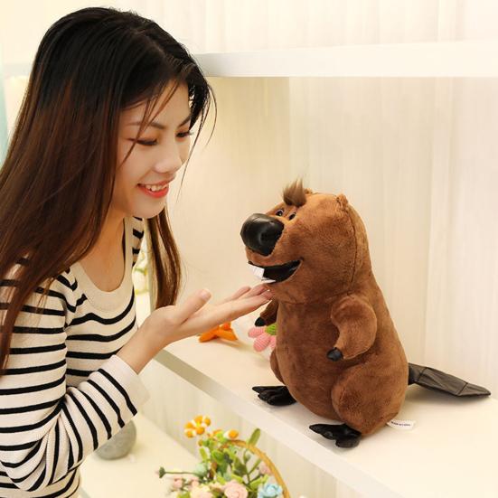 Плюшевая игрушка-кукла «Бобёр», мягкая игрушка в виде маленького существа с наполнителем из полипропиленового хлопка, мягкая игрушка-игрушка для чтения