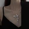 Bow Rose Necklace Light Luxury Niche Collarbone Chain, Jewelry High-end Design Female Sweet Cool Accessories Tide