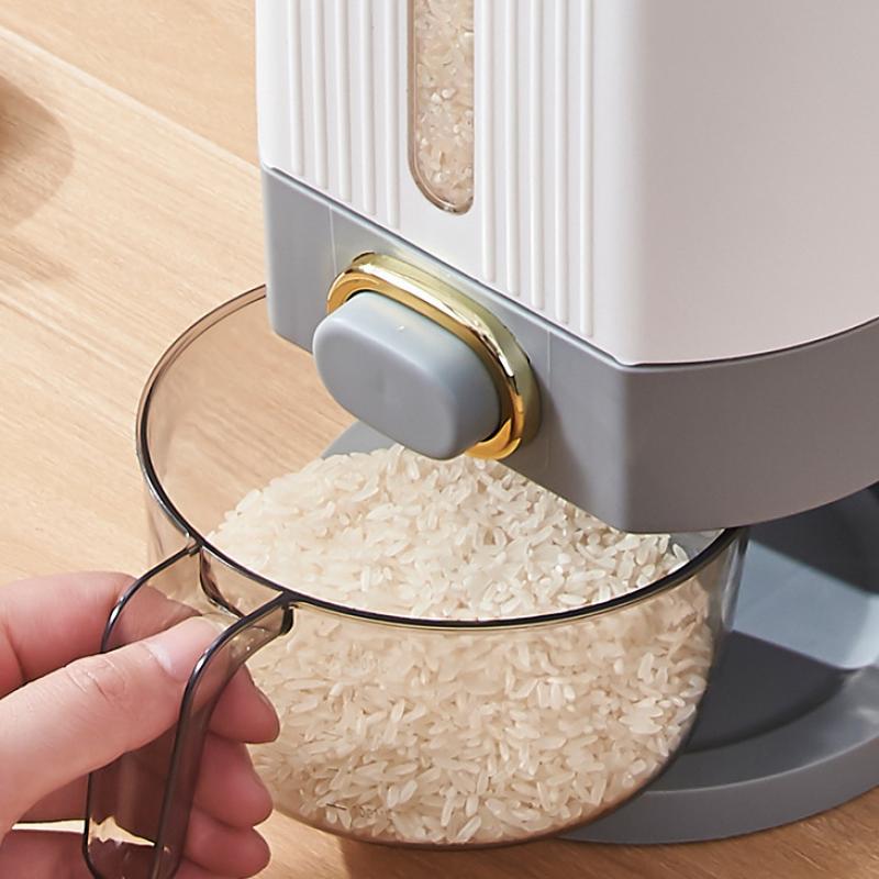 Ведро для риса на кухне 10/15 кг, дозатор риса, защищенный от насекомых и влаги контейнер для хранения бобовых зерен с мерным цилиндром