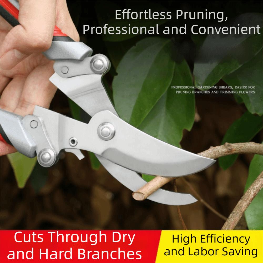 Non-Slip Handle Garden Scissors Stainless Steel Branch Pruner Pruning Shears Tree Branch Pruning