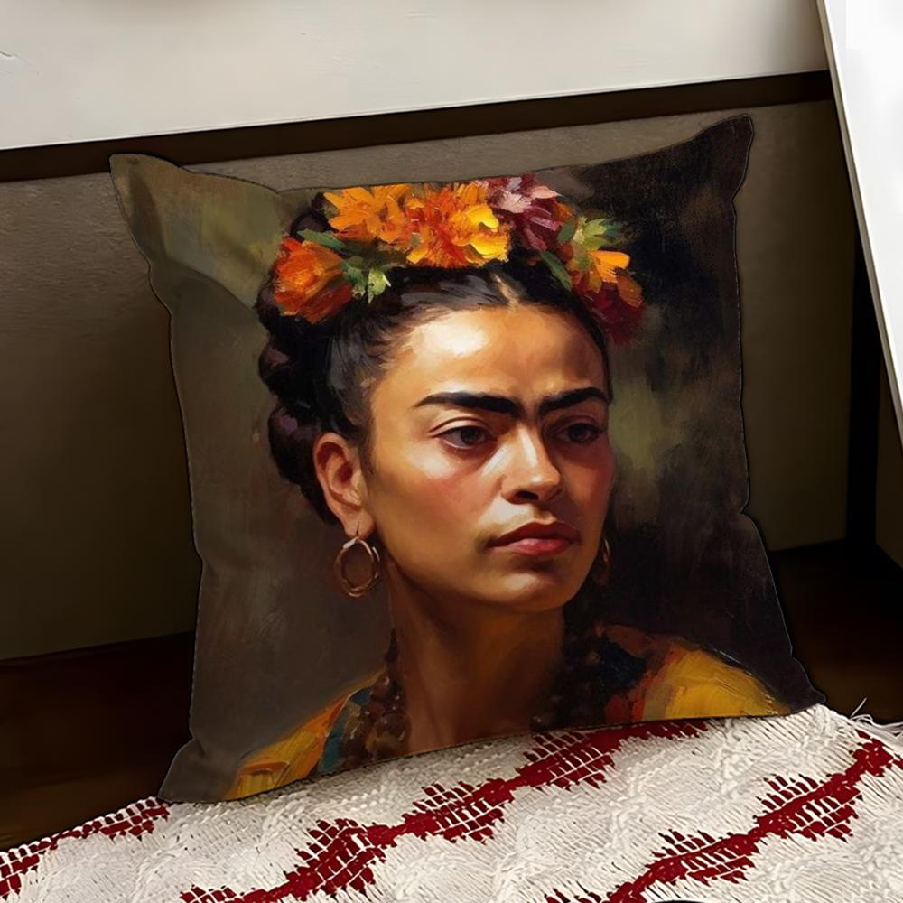 FFrida KKahlo Painting Art Cushion Cover Reversible Soft Durable Pillow Cover Home  Car MultiScene Use for Daily Comfort