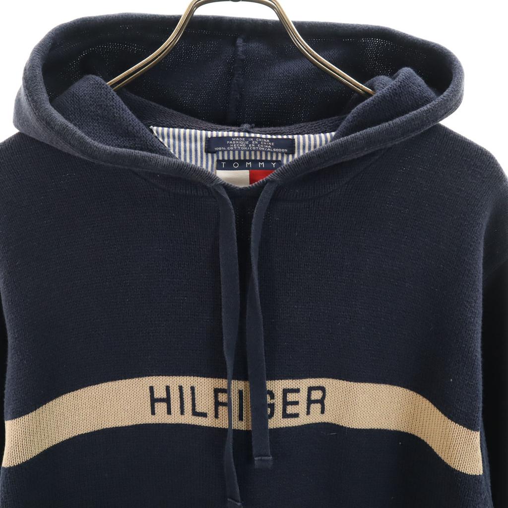 Tommy Hilfiger 90-е Старый Вязаный Парка с длинным рукавом XS Темно-синий Мужской Б/У