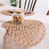 4 Pieces Durable Woven Natural Jute Place Mat Non-Slip Round Dish Mat Heat Insulation Wear-resistant Pot Mat Banquet