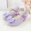 Girl Leather Shoes Mary Jane Sequins Bowtie Kids Princess Causal Dress Shoes for Party Wedding Fashion Sweet Children High Heels