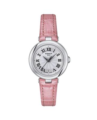 Кварцевые часы Tissot Bellissima с кожаным ремешком и белым циферблатом (T1260101601301) для Женщин [Официально Импортировано]