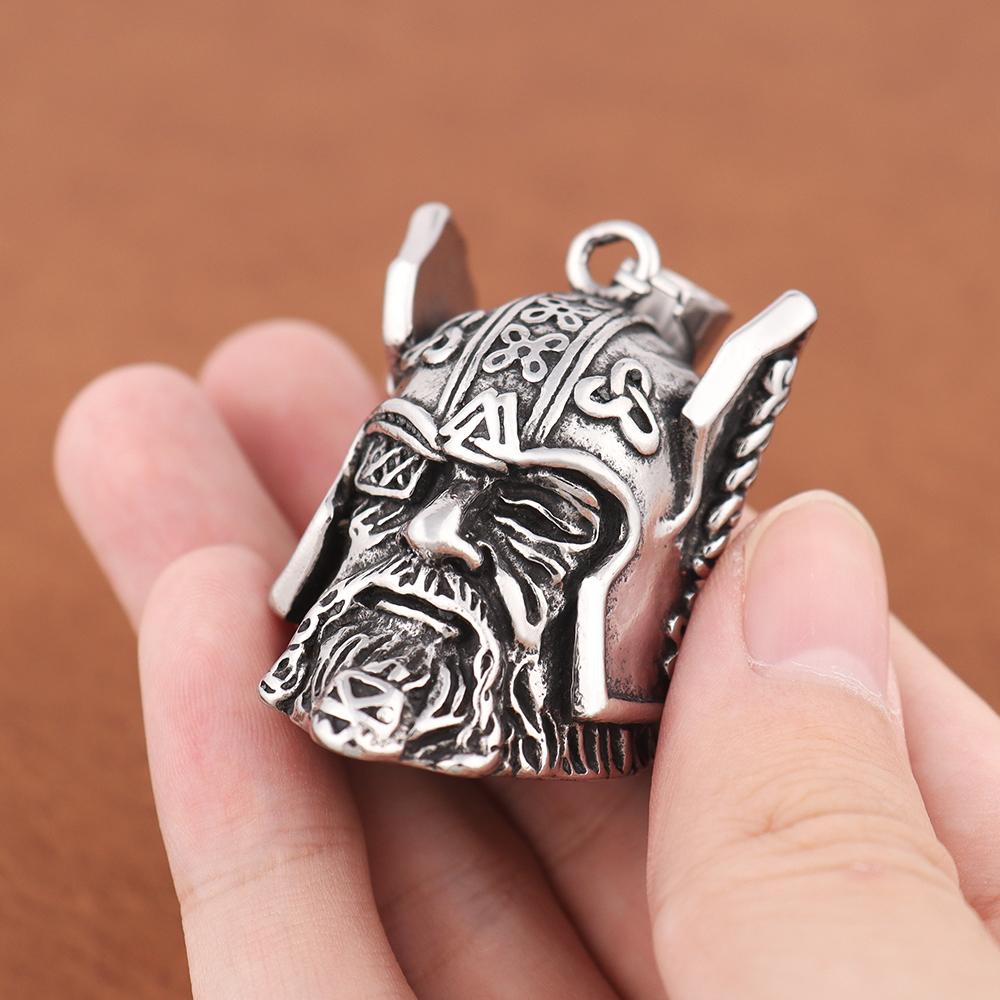 Винтажный дизайн Подвеска-колокольчик Viking Warrior для мотоцикла, защита от ветра, скандинавский, Одина, Защитный колокольчик, Ожерелье, Подарок, Ювелирные аксессуары