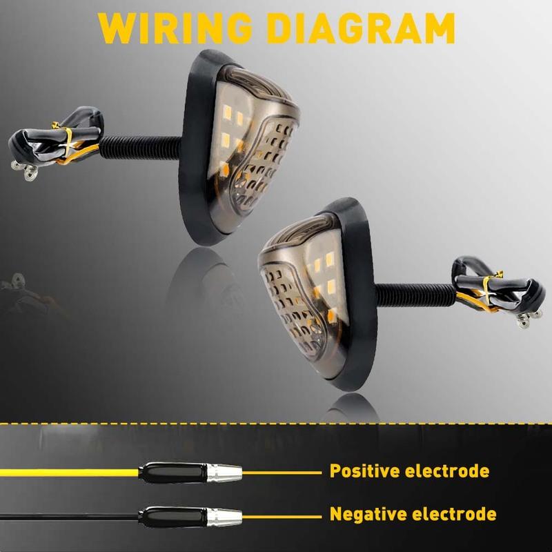 Motorcycle Mini LED Turn Signals Handlebar Blinker Indicators Amber Flowing Signal Lamp DRL for Honda Yamaha Kawasaki Cafe Racer