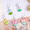Sweet Tulip Shaped Keychain For Women Candy Color Cartoon Cute Keychain Pendant Bag Decoration Accessories Gifts